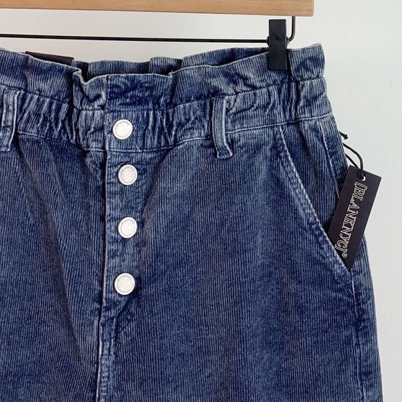 NWT Blank NYC Nowhere To Be Paperbag Waist Corduroy Straight Leg Pants - Picture 6 of 9